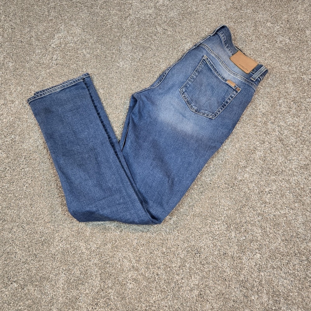 Fidelity Torino Blue Jeans Men's 34 (34x34) Stretch Denim Slim Fit Modern
